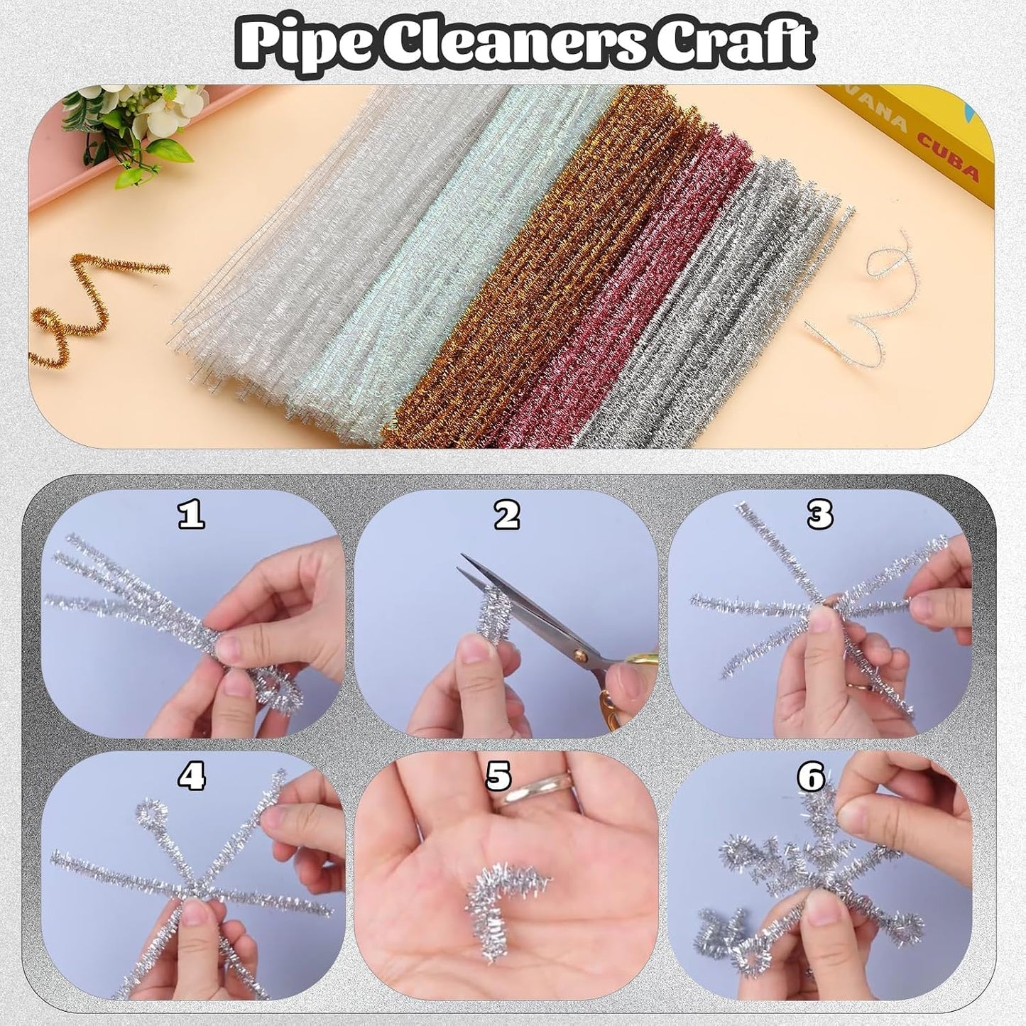 100 Pcs Pipe Cleaners Chenille Stem, Yellow Pipe Cleaners Craft | Pipe Cleaners Bulk, Fuzzy Sticks Craft Supplies for Creative Handmade DIY Art Gifts for Mom Craft Project