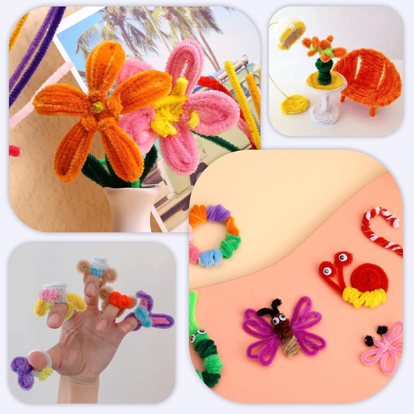 100 Pcs Pipe Cleaners Chenille Stem, Yellow Pipe Cleaners Craft | Pipe Cleaners Bulk, Fuzzy Sticks Craft Supplies for Creative Handmade DIY Art Gifts for Mom Craft Project