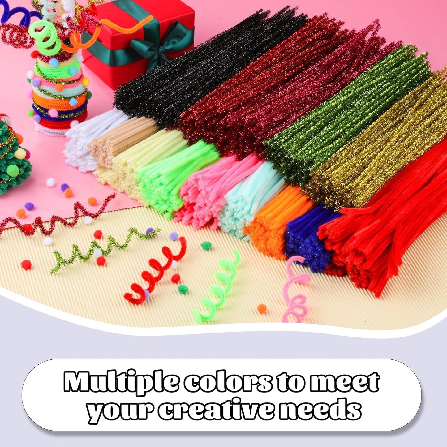 100 Pcs Pipe Cleaners Chenille Stem, Yellow Pipe Cleaners Craft | Pipe Cleaners Bulk, Fuzzy Sticks Craft Supplies for Creative Handmade DIY Art Gifts for Mom Craft Project