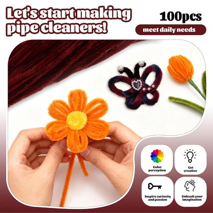 100 Pcs Pipe Cleaners Chenille Stem, Yellow Pipe Cleaners Craft | Pipe Cleaners Bulk, Fuzzy Sticks Craft Supplies for Creative Handmade DIY Art Gifts for Mom Craft Project