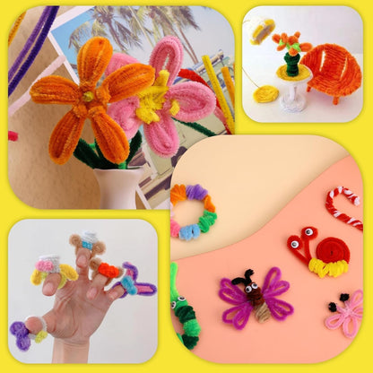 100 Pcs Pipe Cleaners Chenille Stem, Yellow Pipe Cleaners Craft | Pipe Cleaners Bulk, Fuzzy Sticks Craft Supplies for Creative Handmade DIY Art Gifts for Mom Craft Project