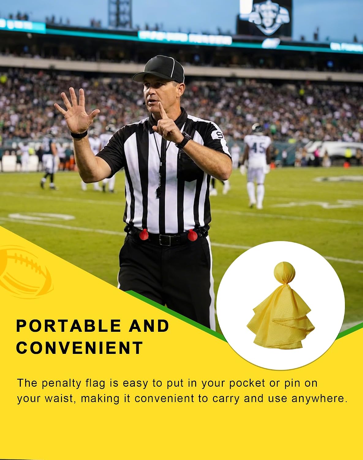 Professional Football Penalty Flag Rerefee Fan Tossing Flags Party Accessory Red/Yellow (Yellow)