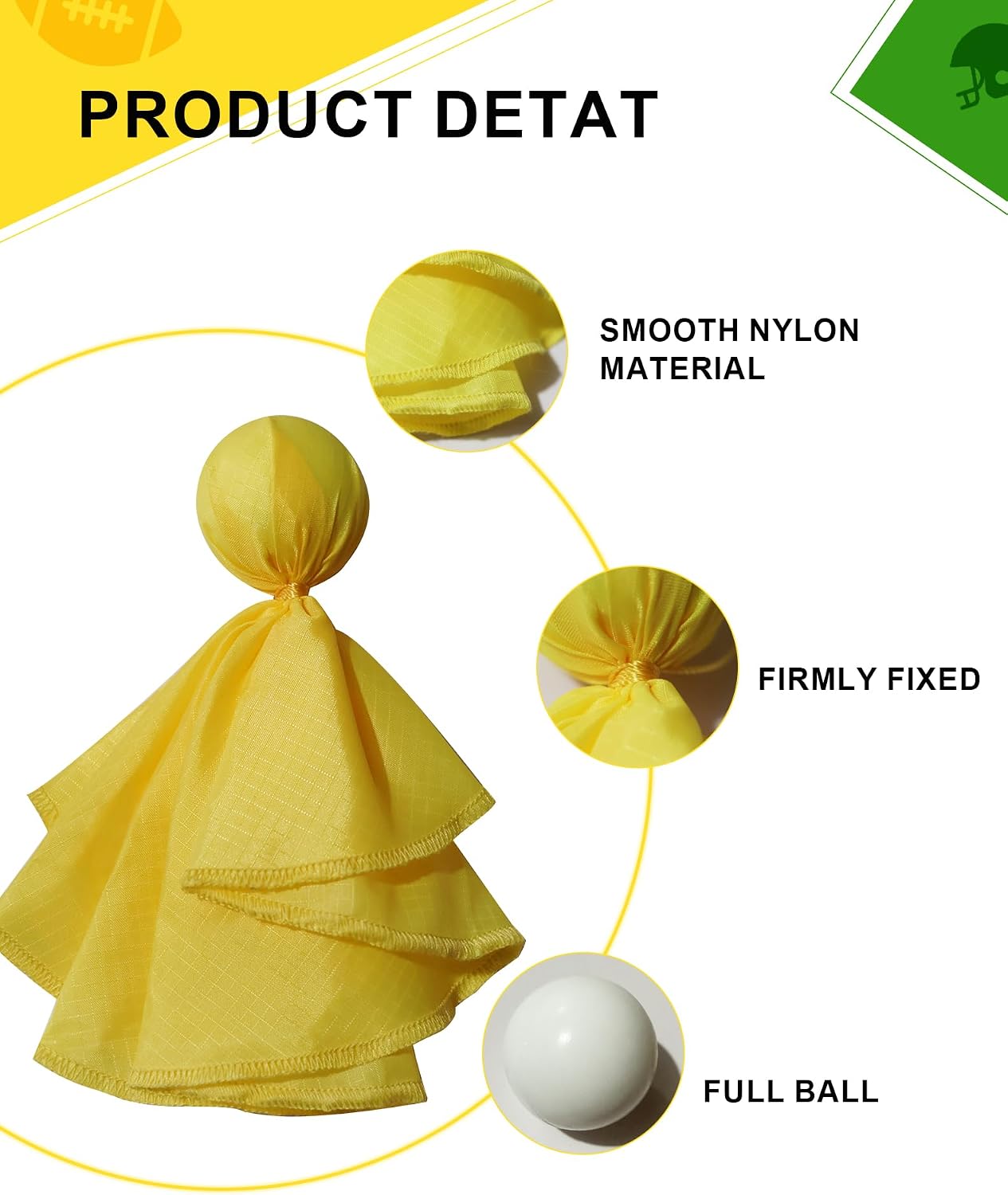 Professional Football Penalty Flag Rerefee Fan Tossing Flags Party Accessory Red/Yellow (Yellow)