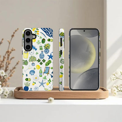 Compatible with Samsung Galaxy S24 Plus,Frosted PC Anti-Scratch Shockproof Case - Cute Aesthetic Lemon Pattern