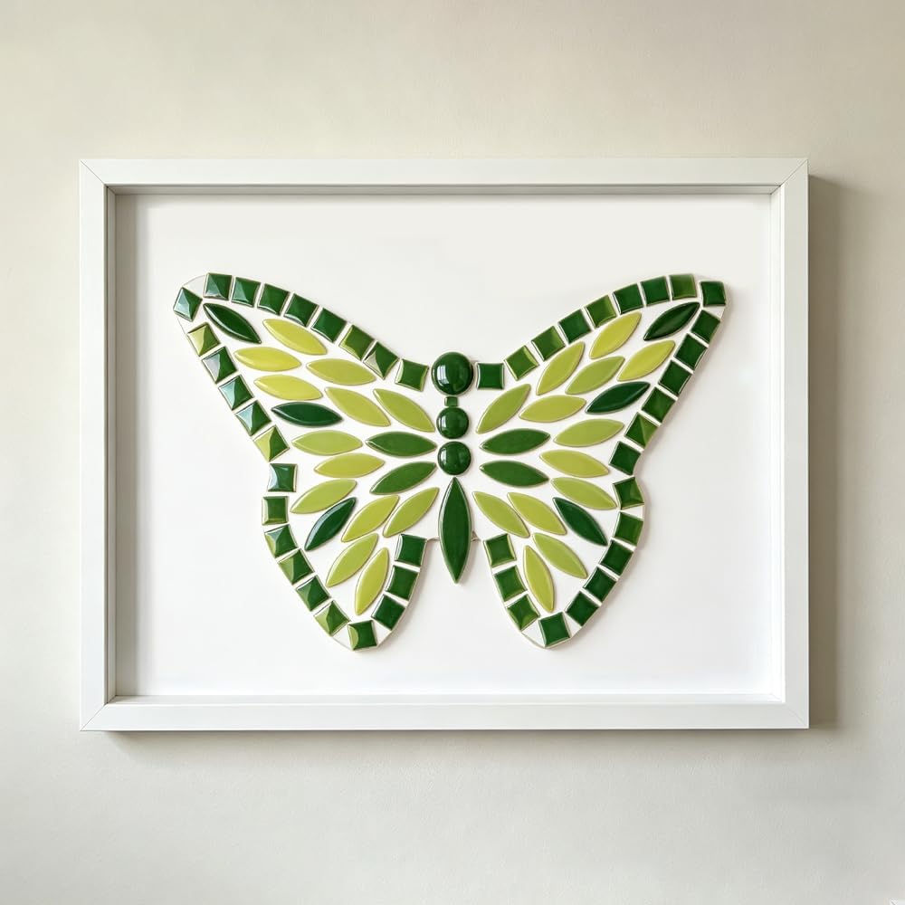 200g Mosaic Tiles Bulk, Petal Mosaic Tiles for Crafts Willow Leaf Shaped Pieces for Mosaic Crafts Supplies(Mixed Green)