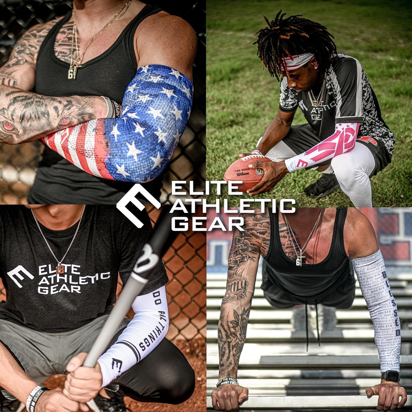 Faith Compression Arm Sleeve – Cross & Bible Verse – Youth & Adult – Sports & Fitness – Sold Individually
