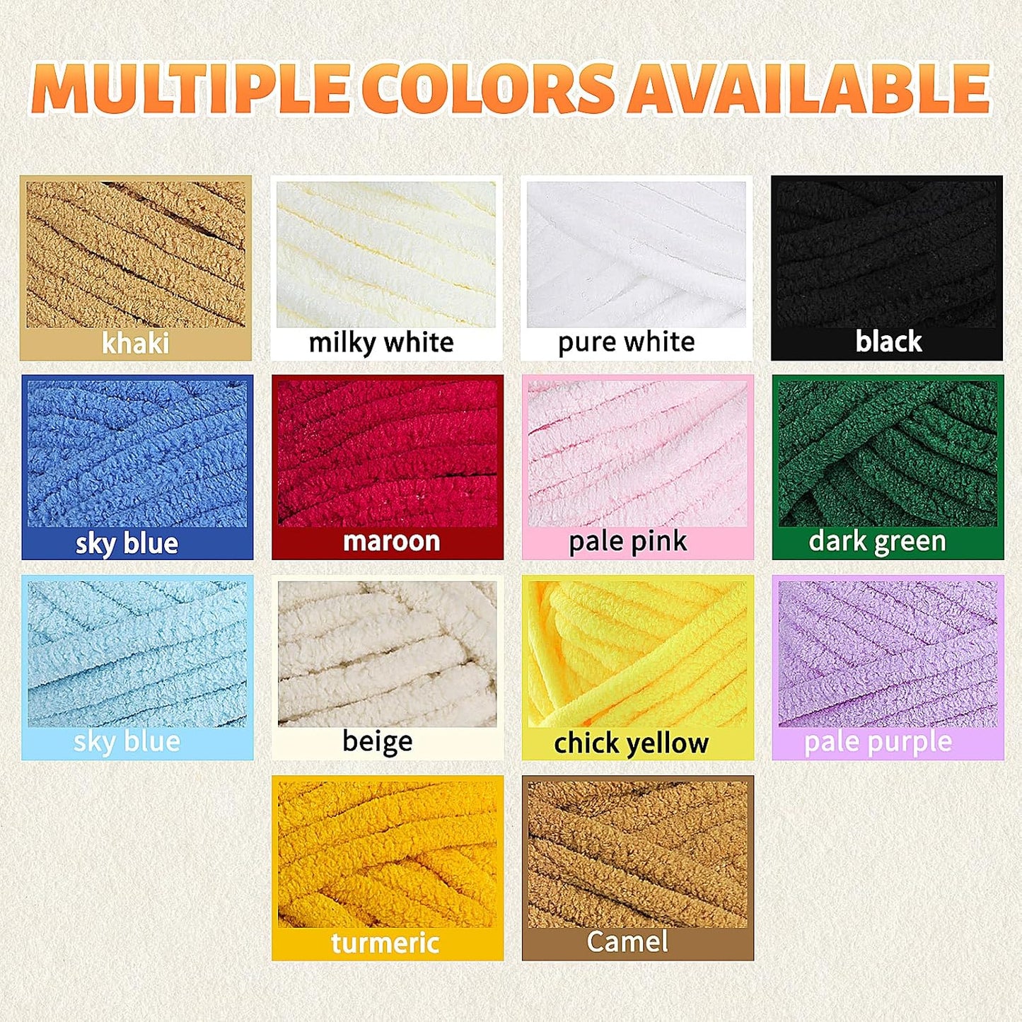 Chunky Chenille Yarn Velvet Soft Super Bulky Size 6 for Crocheting Knitting, Baby Blanket Yarn, 100g 71 Yds per Skein, Easy to Use for Scarves, Amigurumi, Crafts (2, Lemon Yellow)
