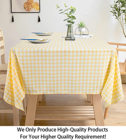 Checkered Tablecloth Rectangle 54''x70'' Yellow Buffalo Plaid Tablecloths Gingham Check Table Cloth Cotton Table Linen Waterproof Fabric Table Cloths for Kitchen Dining Picnic