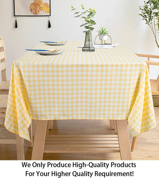 Checkered Tablecloth Rectangle 54''x70'' Yellow Buffalo Plaid Tablecloths Gingham Check Table Cloth Cotton Table Linen Waterproof Fabric Table Cloths for Kitchen Dining Picnic