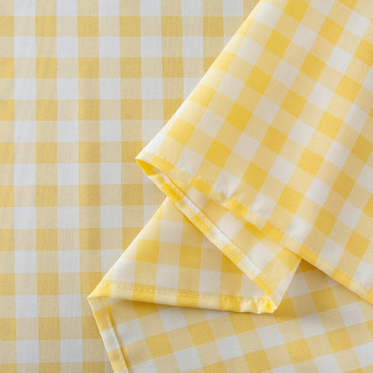 Checkered Tablecloth Rectangle 54''x70'' Yellow Buffalo Plaid Tablecloths Gingham Check Table Cloth Cotton Table Linen Waterproof Fabric Table Cloths for Kitchen Dining Picnic