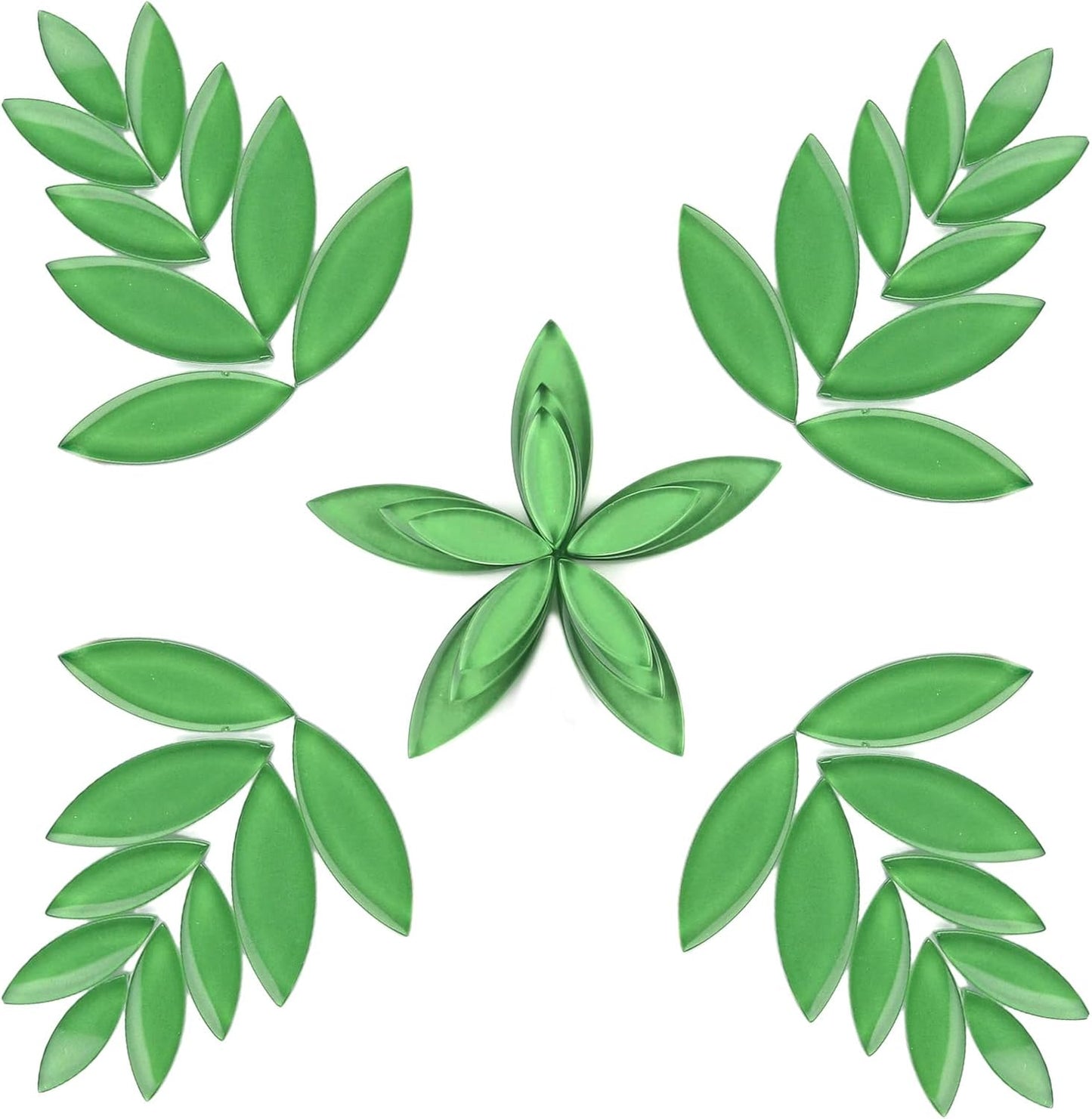 Green Leaf Mosaic Tiles for Crafts, 200g | Easy DIY Crafting,Pre-Cut Petal Mosaic Art Supplies, Perfect Mosaic Kits for adults,Outdoor Decoration