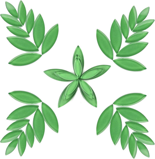 Green Leaf Mosaic Tiles for Crafts, 200g | Easy DIY Crafting,Pre-Cut Petal Mosaic Art Supplies, Perfect Mosaic Kits for adults,Outdoor Decoration