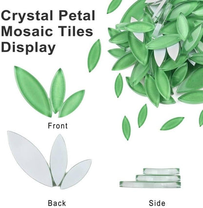 Green Leaf Mosaic Tiles for Crafts, 200g | Easy DIY Crafting,Pre-Cut Petal Mosaic Art Supplies, Perfect Mosaic Kits for adults,Outdoor Decoration
