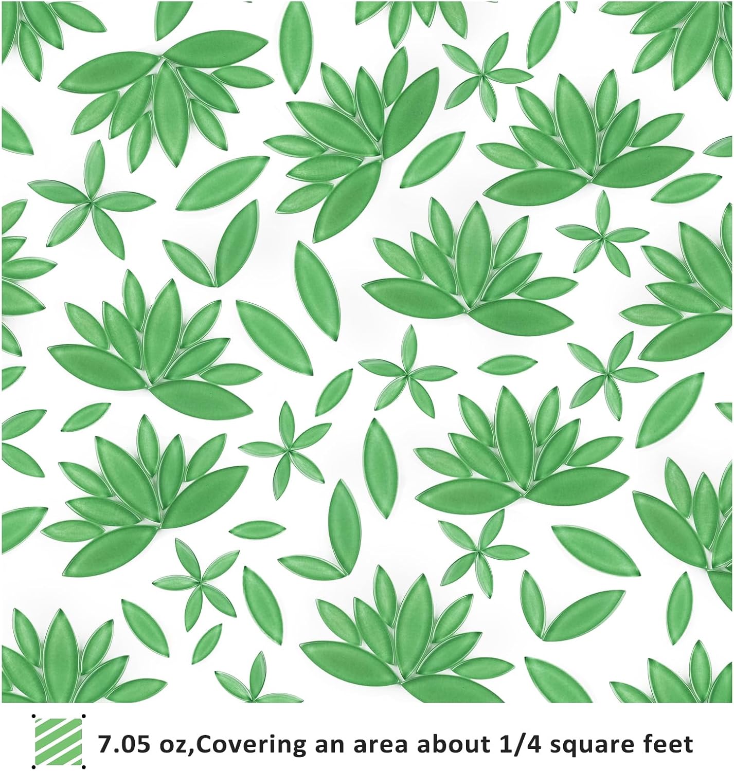 Green Leaf Mosaic Tiles for Crafts, 200g | Easy DIY Crafting,Pre-Cut Petal Mosaic Art Supplies, Perfect Mosaic Kits for adults,Outdoor Decoration