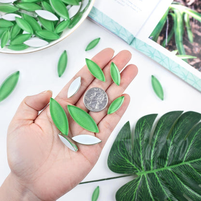Green Leaf Mosaic Tiles for Crafts, 200g | Easy DIY Crafting,Pre-Cut Petal Mosaic Art Supplies, Perfect Mosaic Kits for adults,Outdoor Decoration