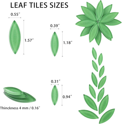 Green Leaf Mosaic Tiles for Crafts, 200g | Easy DIY Crafting,Pre-Cut Petal Mosaic Art Supplies, Perfect Mosaic Kits for adults,Outdoor Decoration