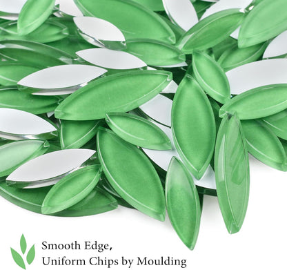 Green Leaf Mosaic Tiles for Crafts, 200g | Easy DIY Crafting,Pre-Cut Petal Mosaic Art Supplies, Perfect Mosaic Kits for adults,Outdoor Decoration
