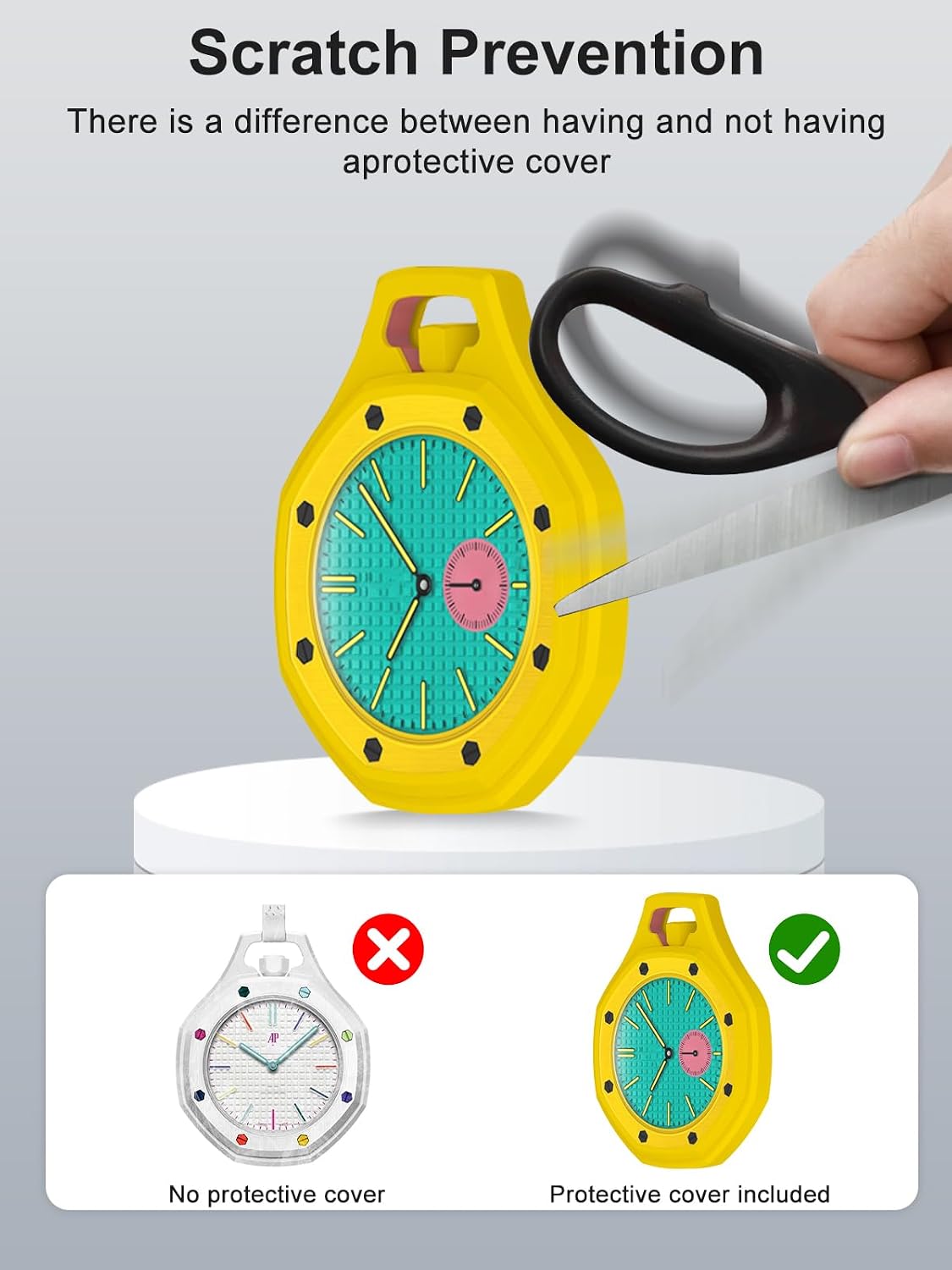 Compatible with Swatch Royal Pop Protective Case, Smartwatch Protective Case Cover Shell Soft and Durable Watch Accessories，Premium Soft Silicone Slim Case-Yellow