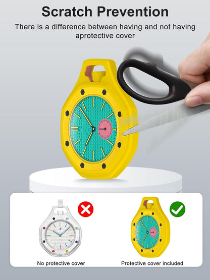 Compatible with Swatch Royal Pop Protective Case, Smartwatch Protective Case Cover Shell Soft and Durable Watch Accessories，Premium Soft Silicone Slim Case-Yellow