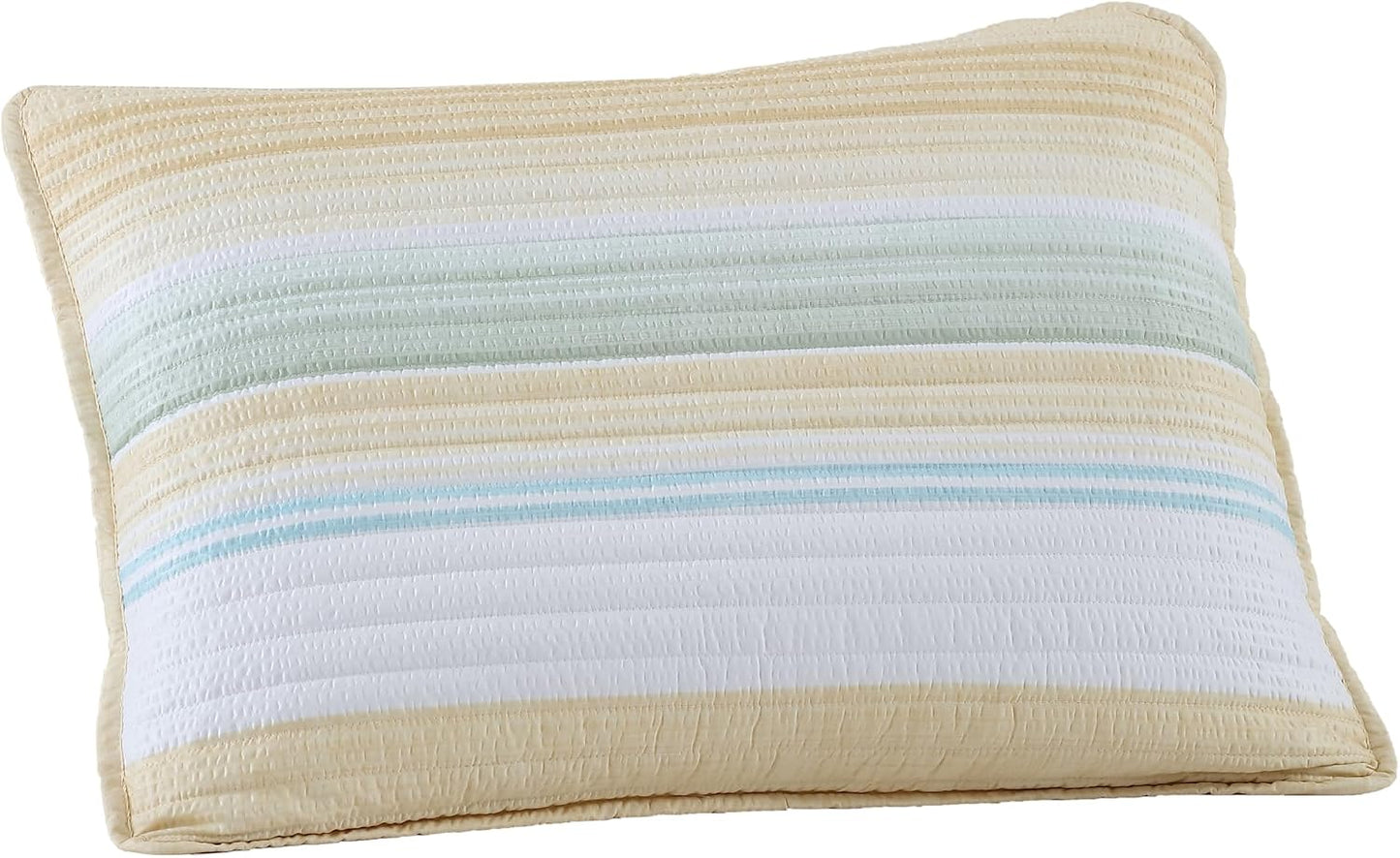 Coralinn Striped 2-Piece Quilt Set, Lightweight, All-Seasons, Twin, Yellow Sage