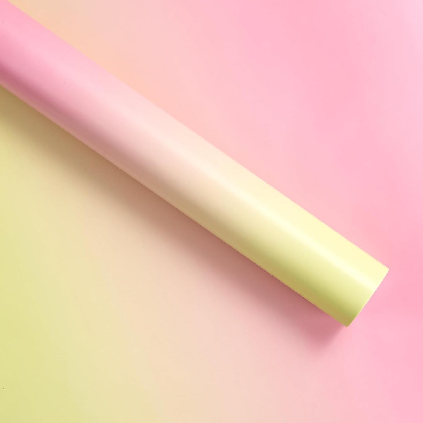 Gradient Birthday Wrapping Paper Roll - Mini Roll - 17 Inch x 10 Feet - Light Pink - Yellow Wrapping Paper Perfect for Girls Boys Kids Birthday, Wedding, Holiday, Baby Shower Packing