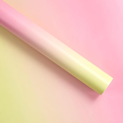 Gradient Birthday Wrapping Paper Roll - Mini Roll - 17 Inch x 10 Feet - Light Pink - Yellow Wrapping Paper Perfect for Girls Boys Kids Birthday, Wedding, Holiday, Baby Shower Packing