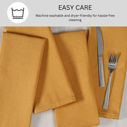 100% Cotton Waffle Kitchen Towels Set of 6 - Soft Highly Absorbent Durable - Perfect for Drying Cleaning Everyday Kitchen Use - Quick Drying Premium Dish Towels 16x26 Inch Yellow Mustard