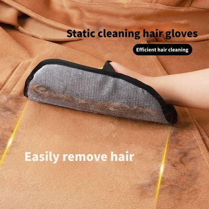 Pet Grooming Kit – Flea Comb & Electrostatic Glove, Self-Cleaning Dog & Cat Brush, Reusable Deshedding Glove + Green Comb for Cats & Dogs (2-in-1)(Glove+Yellow Comb)
