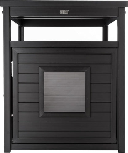 ECOFLEX Litter Loo Standard & Jumbo Sizes, 4 Colors, Moisture and Odor Resistant Enclosure & End Table, No‑Tools Assembly, 10 Year Warranty, Espresso Black, Jumbo