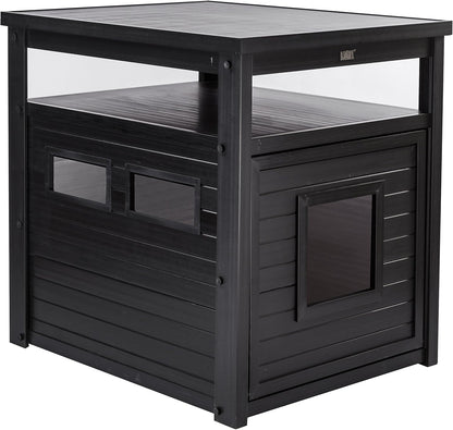 ECOFLEX Litter Loo Standard & Jumbo Sizes, 4 Colors, Moisture and Odor Resistant Enclosure & End Table, No‑Tools Assembly, 10 Year Warranty, Espresso Black, Jumbo