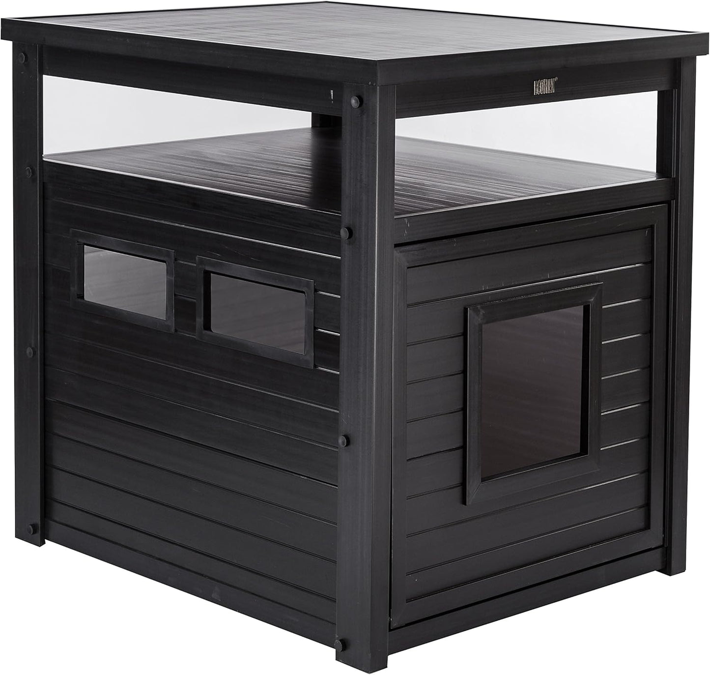 ECOFLEX Litter Loo Standard & Jumbo Sizes, 4 Colors, Moisture and Odor Resistant Enclosure & End Table, No‑Tools Assembly, 10 Year Warranty, Espresso Black, Jumbo