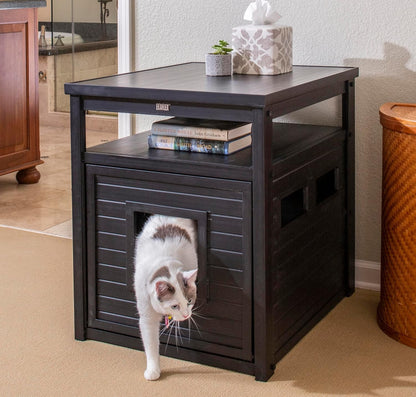 ECOFLEX Litter Loo Standard & Jumbo Sizes, 4 Colors, Moisture and Odor Resistant Enclosure & End Table, No‑Tools Assembly, 10 Year Warranty, Espresso Black, Jumbo