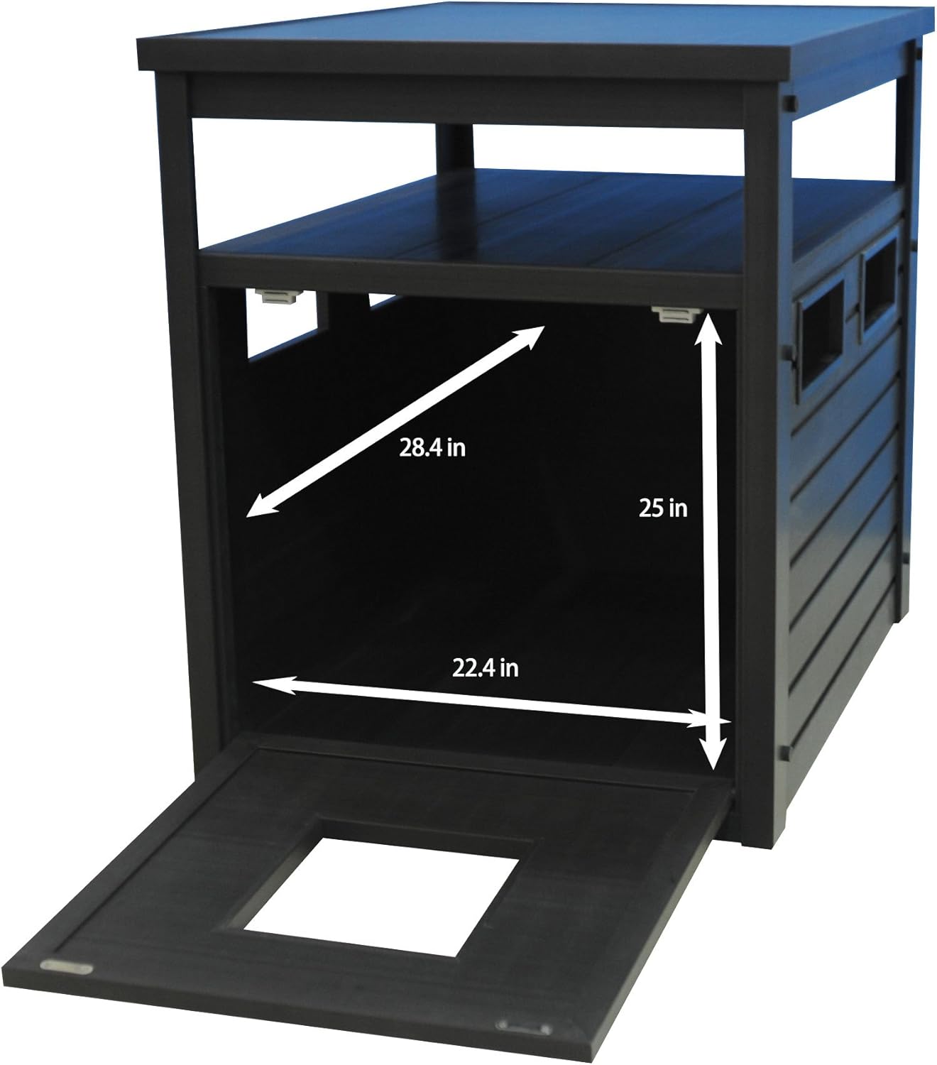 ECOFLEX Litter Loo Standard & Jumbo Sizes, 4 Colors, Moisture and Odor Resistant Enclosure & End Table, No‑Tools Assembly, 10 Year Warranty, Espresso Black, Jumbo