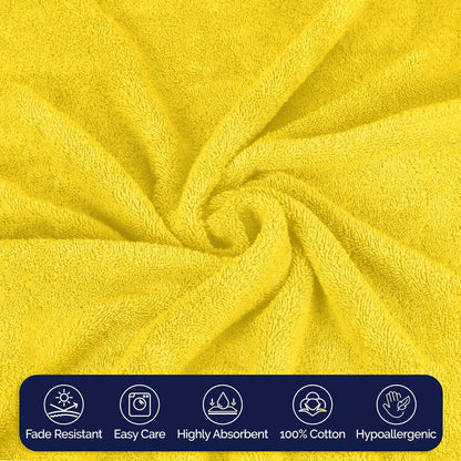 Premium Turkish Cotton 2 Pack Bath Towel Set - 27 x 54 inch, Luxurious Hotel Spa Quality 100% Turkish Cotton 2PC Bath Towel Set - Highly Absorbent - Soft Bathroom Towels, Yellow