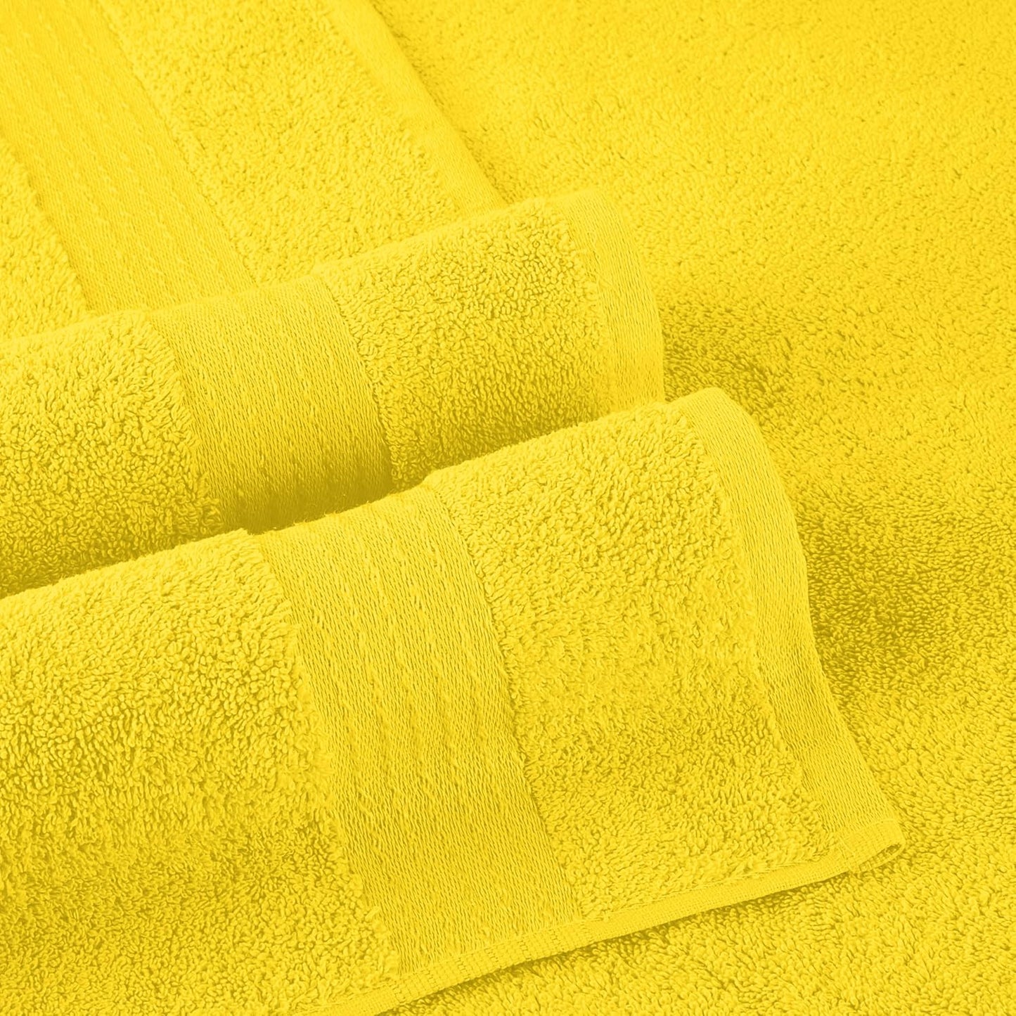 Premium Turkish Cotton 2 Pack Bath Towel Set - 27 x 54 inch, Luxurious Hotel Spa Quality 100% Turkish Cotton 2PC Bath Towel Set - Highly Absorbent - Soft Bathroom Towels, Yellow