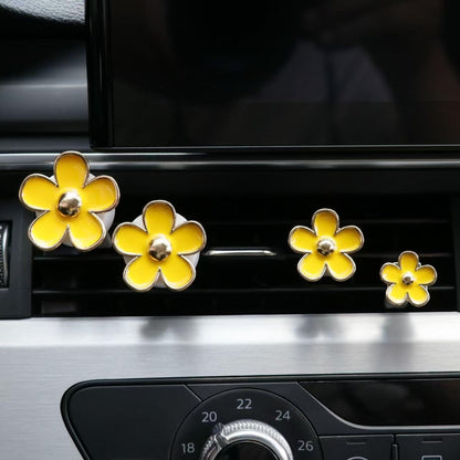 Car Accessories for Women, Flower Air Vent Clips Air Freshner Air Conditioner Outlet Decoration Car Interior Decor Charm (Yellow, 8)