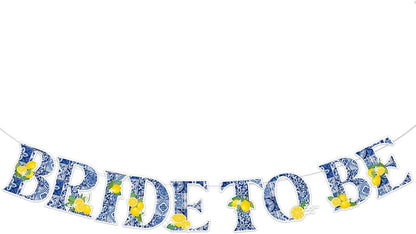 Blue Tiles Lemon Bridal Shower Decorations Lemon Bride to Be Banner She Found Her Main Squeeze Banner for Main Squeeze Bridal Shower Bachelorette Engagement Decorations Party Supplies
