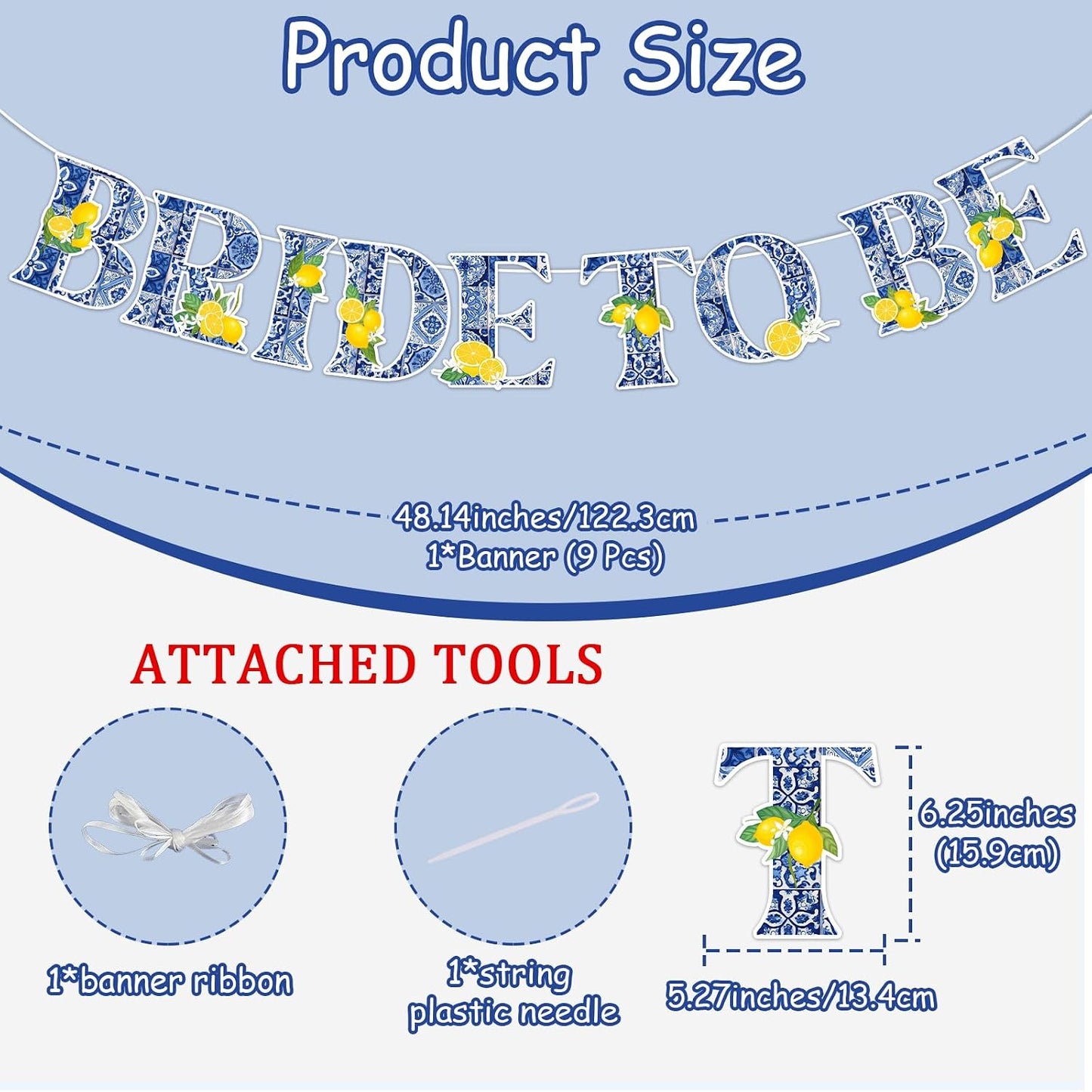 Blue Tiles Lemon Bridal Shower Decorations Lemon Bride to Be Banner She Found Her Main Squeeze Banner for Main Squeeze Bridal Shower Bachelorette Engagement Decorations Party Supplies