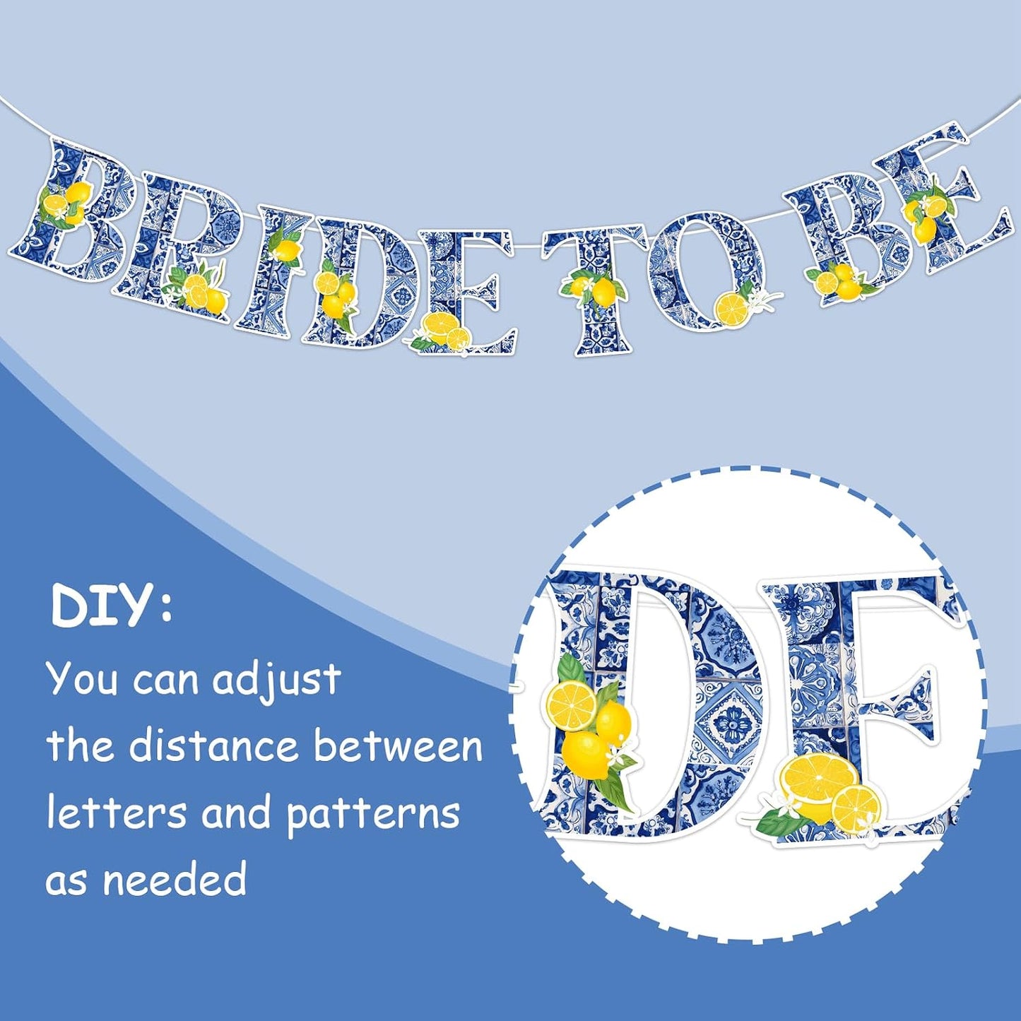 Blue Tiles Lemon Bridal Shower Decorations Lemon Bride to Be Banner She Found Her Main Squeeze Banner for Main Squeeze Bridal Shower Bachelorette Engagement Decorations Party Supplies