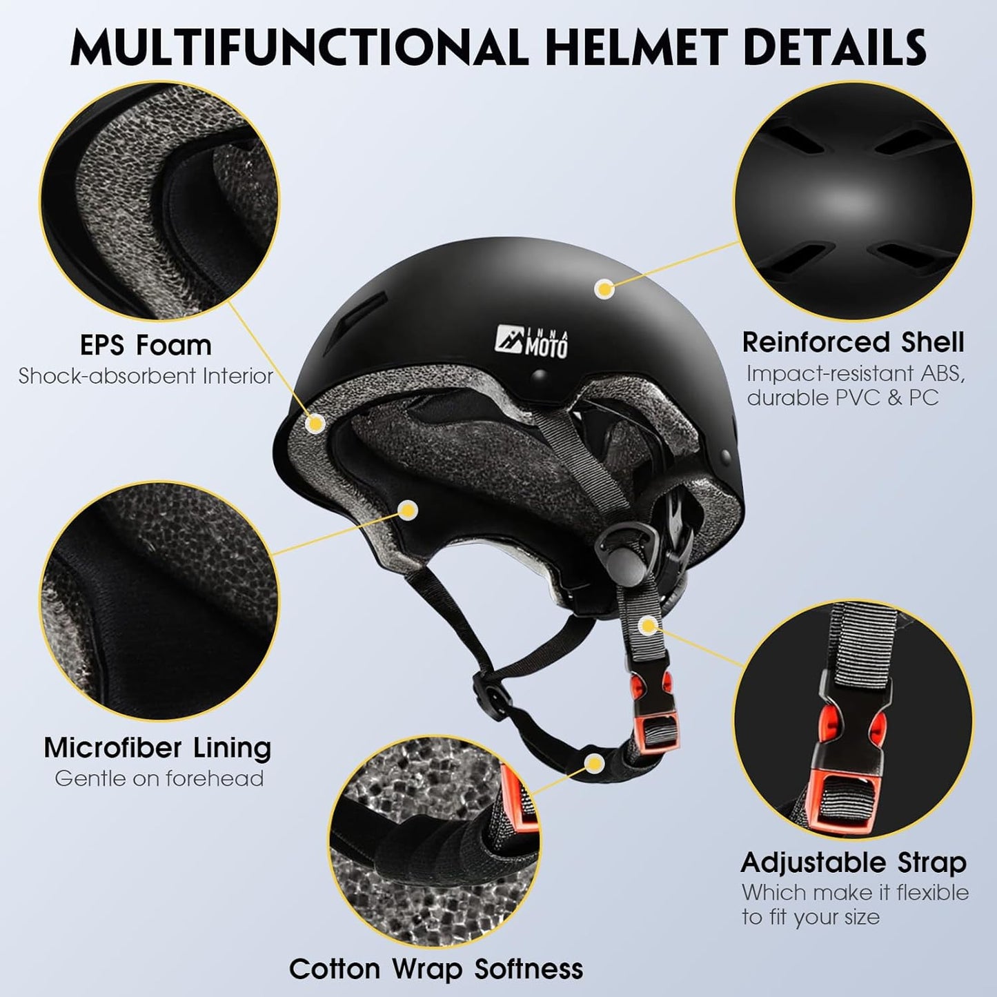 for Adults - Adjustable Certified Safety Adults Helmet for Skateboarding Bike Bicycle Scooter Cycling Skate Skating Multisport Helmets for Women Men Boys Girls Kids Youth