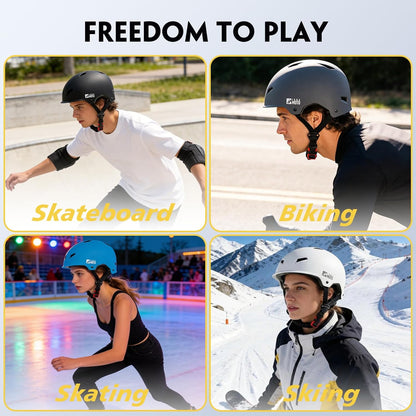 for Adults - Adjustable Certified Safety Adults Helmet for Skateboarding Bike Bicycle Scooter Cycling Skate Skating Multisport Helmets for Women Men Boys Girls Kids Youth