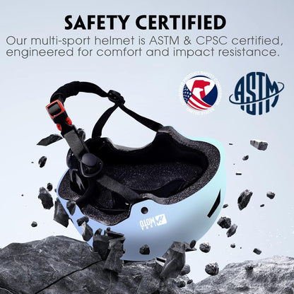 for Adults - Adjustable Certified Safety Adults Helmet for Skateboarding Bike Bicycle Scooter Cycling Skate Skating Multisport Helmets for Women Men Boys Girls Kids Youth