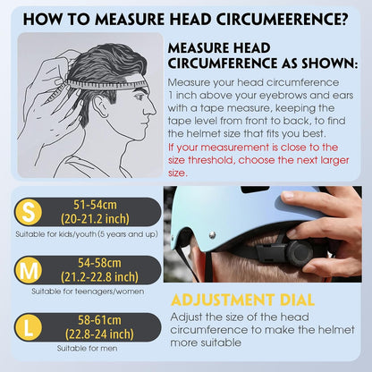 for Adults - Adjustable Certified Safety Adults Helmet for Skateboarding Bike Bicycle Scooter Cycling Skate Skating Multisport Helmets for Women Men Boys Girls Kids Youth