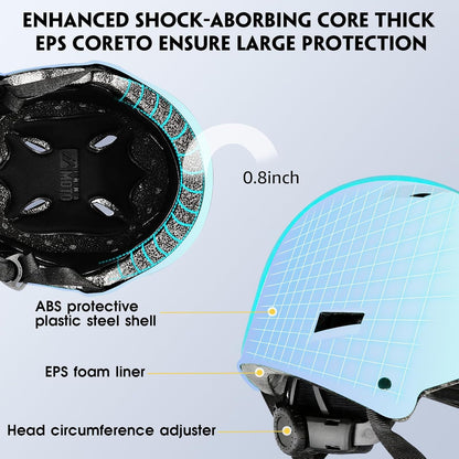 for Adults - Adjustable Certified Safety Adults Helmet for Skateboarding Bike Bicycle Scooter Cycling Skate Skating Multisport Helmets for Women Men Boys Girls Kids Youth