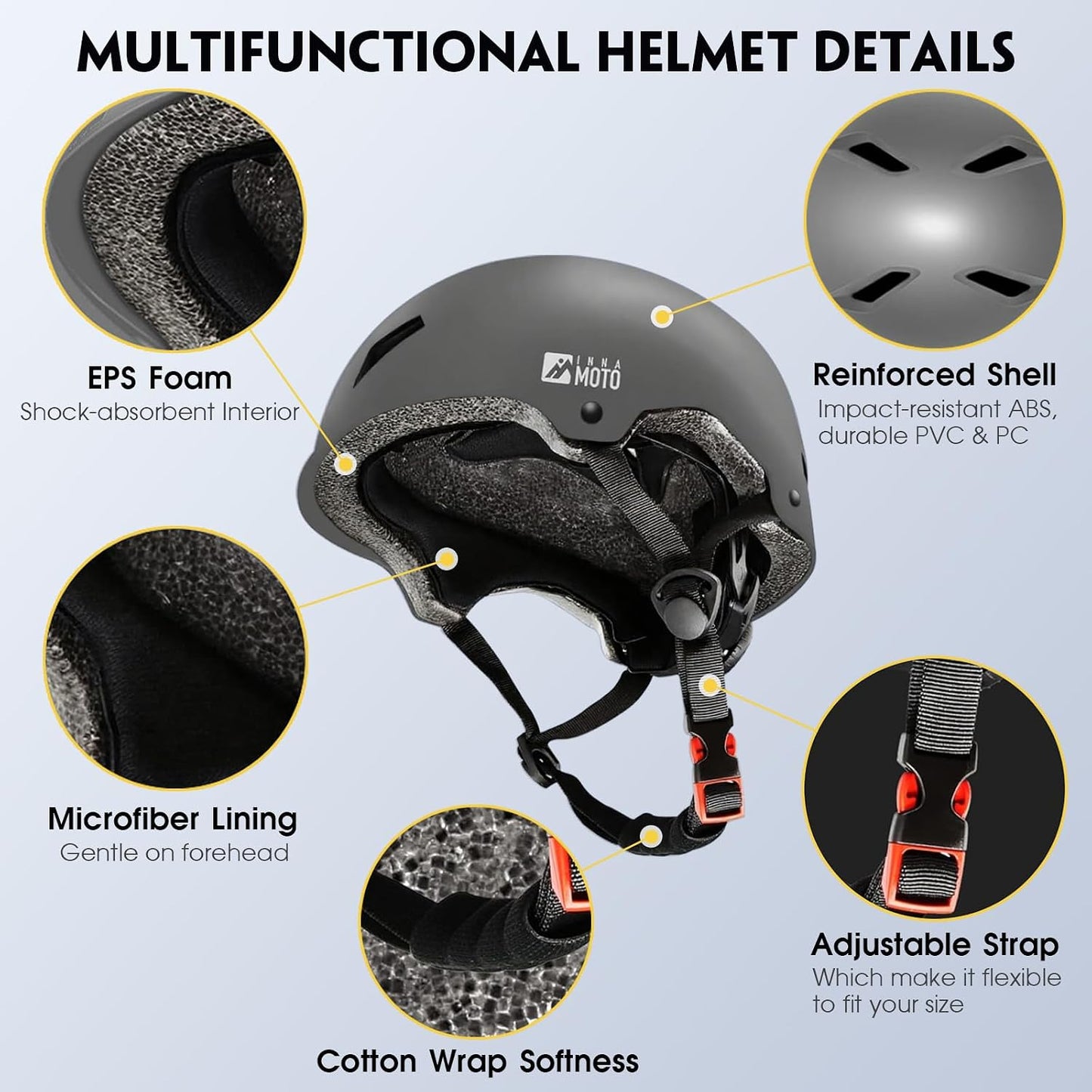for Adults - Adjustable Certified Safety Adults Helmet for Skateboarding Bike Bicycle Scooter Cycling Skate Skating Multisport Helmets for Women Men Boys Girls Kids Youth
