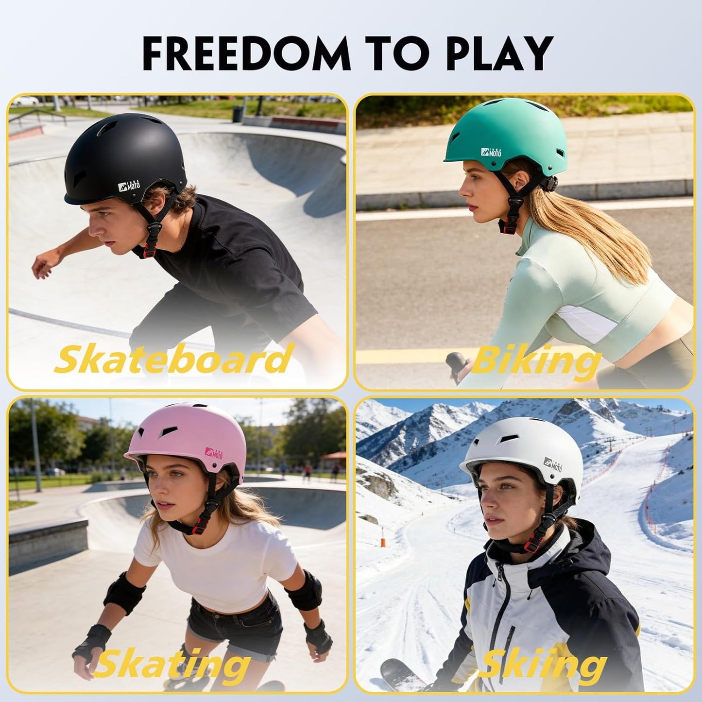 for Adults - Adjustable Certified Safety Adults Helmet for Skateboarding Bike Bicycle Scooter Cycling Skate Skating Multisport Helmets for Women Men Boys Girls Kids Youth