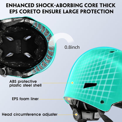 for Adults - Adjustable Certified Safety Adults Helmet for Skateboarding Bike Bicycle Scooter Cycling Skate Skating Multisport Helmets for Women Men Boys Girls Kids Youth