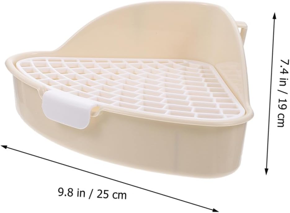 2pcs Pet Litter Box for Small Animals Detachable Toilet for Rabbits Guinea Pigs and Hamsters Easy to Clean Design Lightweight Compact White and Yellow
