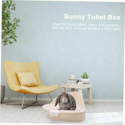 2pcs Pet Litter Box for Small Animals Detachable Toilet for Rabbits Guinea Pigs and Hamsters Easy to Clean Design Lightweight Compact White and Yellow