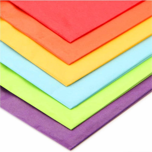 Gift Wrapping Tissue Paper - Rainbow Assorted Colors (Red, Orange, Yellow, Green, Blue and Purple)- 20 Inches x 26 Inches 60 Sheets